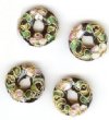 4 16x5mm Black Cloisonné Donuts